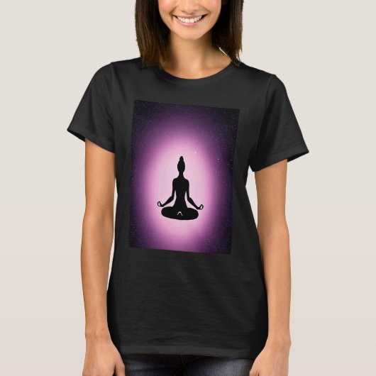 Yoga Girl Female Sun Salutation Meditation Chakra  Tシャツ (正面)