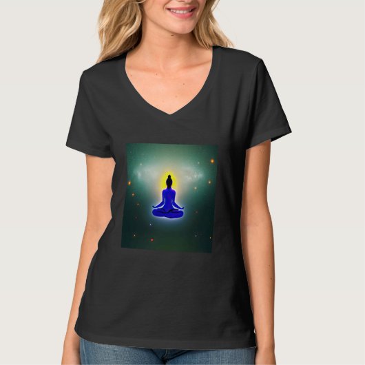 Yoga Girl Female Sun Salutation Meditation Chakra  Tシャツ (正面)