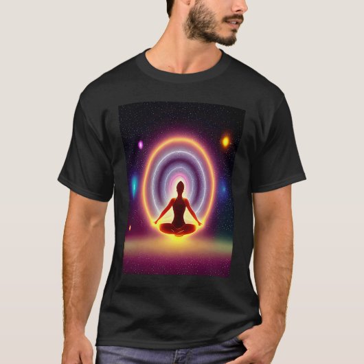 Yoga Girl Female Sun Salutation Meditation Chakra  Tシャツ (正面)