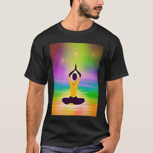 Yoga Girl Female Sun Salutation Meditation Chakra  Tシャツ (正面)
