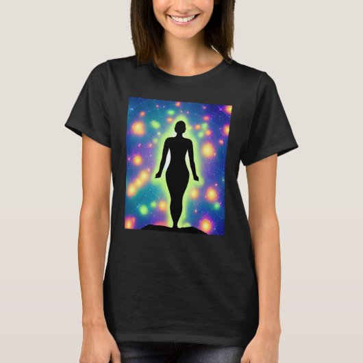 Yoga Girl Female Sun Salutation Meditation Chakra  Tシャツ (正面)