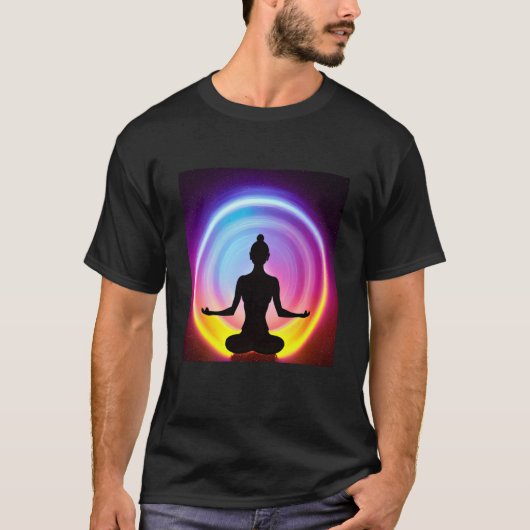 Yoga Girl Female Sun Salutation Meditation Chakra  Tシャツ (正面)