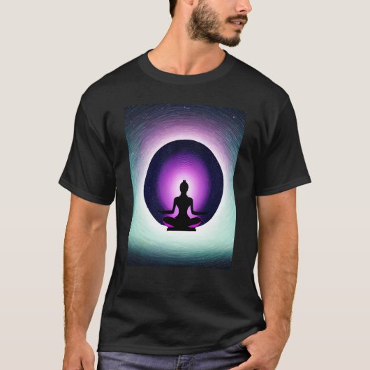 Yoga Girl Female Sun Salutation Meditation Chakra  Tシャツ (正面)