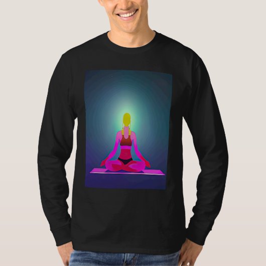 Yoga Girl Female Sun Salutation Meditation Chakra  Tシャツ (正面)