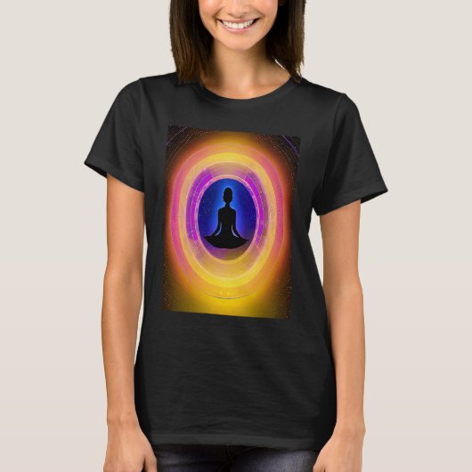 Yoga Girl Female Sun Salutation Meditation Chakra  Tシャツ (正面)