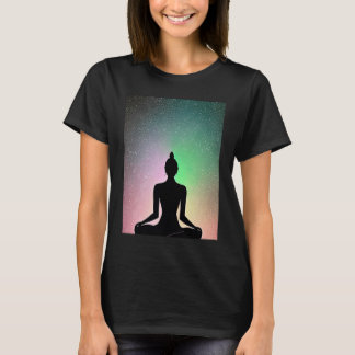 Yoga Girl Female Sun Salutation Meditation Chakra Tシャツ
