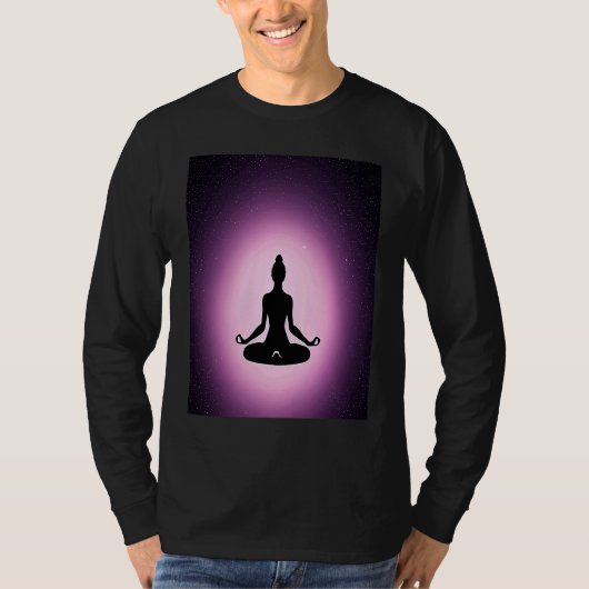 Yoga Girl Female Sun Salutation Meditation Chakra  Tシャツ (正面)