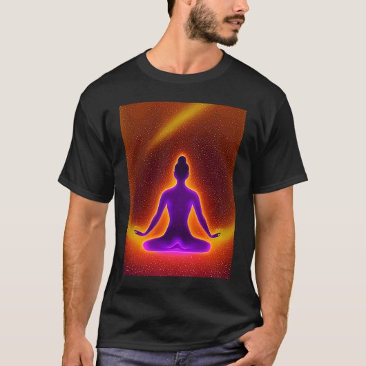 Yoga Girl Female Sun Salutation Meditation Chakra  Tシャツ (正面)