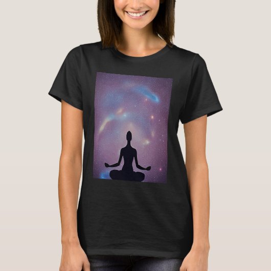 Yoga Girl Female Sun Salutation Meditation Chakra  Tシャツ (正面)