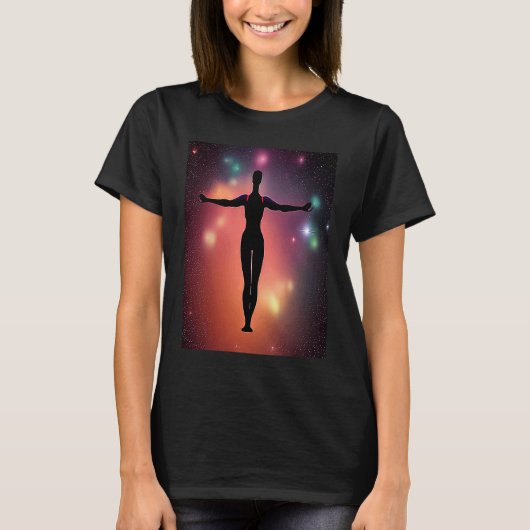 Yoga Girl Female Sun Salutation Meditation Chakra  Tシャツ (正面)