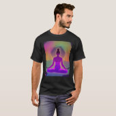 Yoga Girl Female Sun Salutation Meditation Chakra Tシャツ (正面フル)