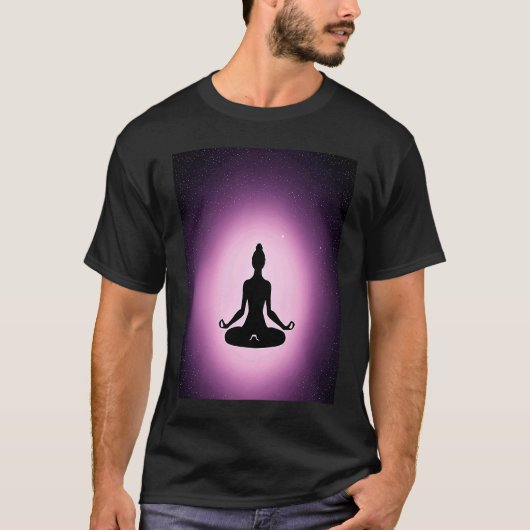 Yoga Girl Female Sun Salutation Meditation Chakra  Tシャツ (正面)