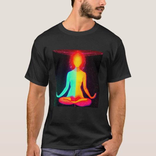 Yoga Girl Female Sun Salutation Meditation Chakra  Tシャツ (正面)