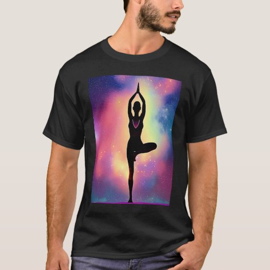 Yoga Girl Female Sun Salutation Meditation Chakra  Tシャツ (正面)