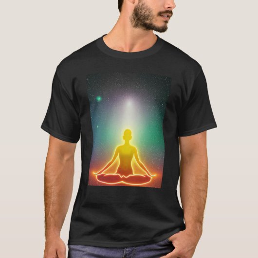 Yoga Girl Female Sun Salutation Meditation Chakra Tシャツ (正面)