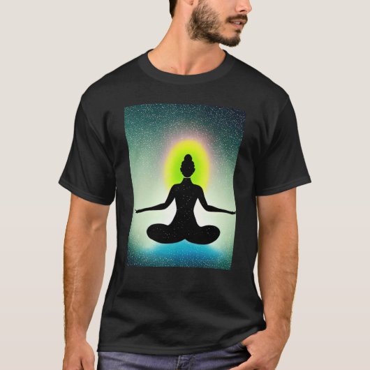 Yoga Girl Female Sun Salutation Meditation Chakra  Tシャツ (正面)