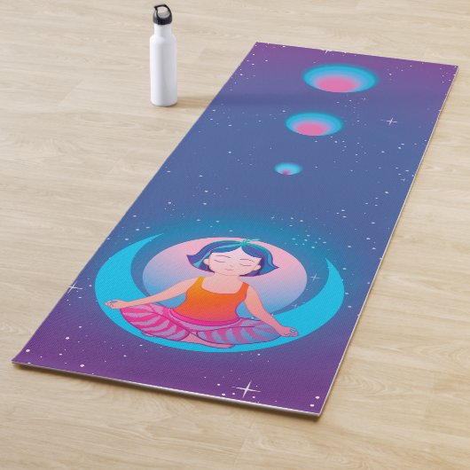 Yoga girl making asanas pattern yoga mat ヨガマット (インサイチュ)