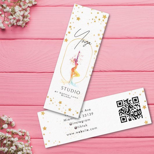 Yoga Health And Wellness Holistic Gold Stars スキニー名刺