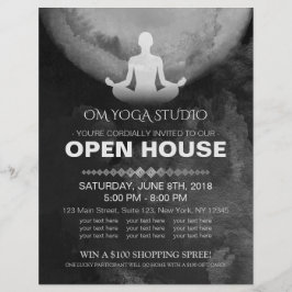 Yoga Instructor B&W Meditation Pose ZEN Open House チラシ