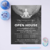 Yoga Instructor B&W Meditation Pose ZEN Open House チラシ (シングル)