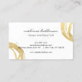 Yoga Instructor Business Card Minimal Gold Logo 名刺 (裏面)
