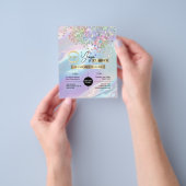 Yoga Instructor Classes Logo Holographic Opal チラシ (手)