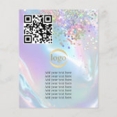 Yoga Instructor Classes Logo Holographic Opal チラシ (裏面)