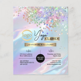Yoga Instructor Classes Logo Holographic Opal チラシ