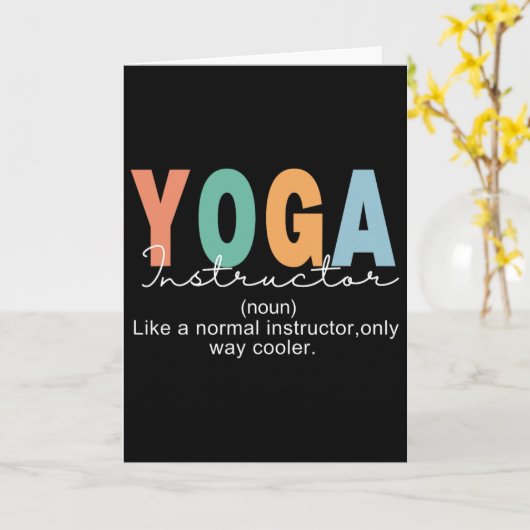 Yoga Instructor Definition Normal Only Cooler Teac カード (黄色い花)