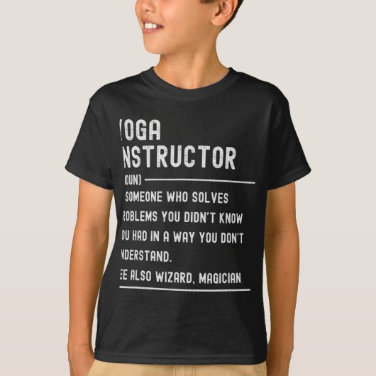 Yoga Instructor Definition Shirts Funny Job Title  Tシャツ (正面)