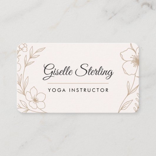 Yoga Instructor Floral 名刺 (正面)