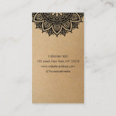 Yoga Instructor Floral Mandala Kraft  名刺 (裏面)