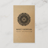 Yoga Instructor Floral Mandala Kraft  名刺 (正面)