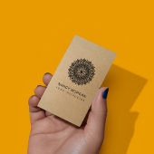Yoga Instructor Floral Mandala Kraft  名刺
