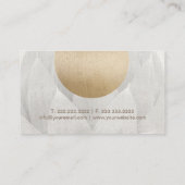 Yoga Instructor Gold Circle Lotus Floral Linen 名刺 (裏面)