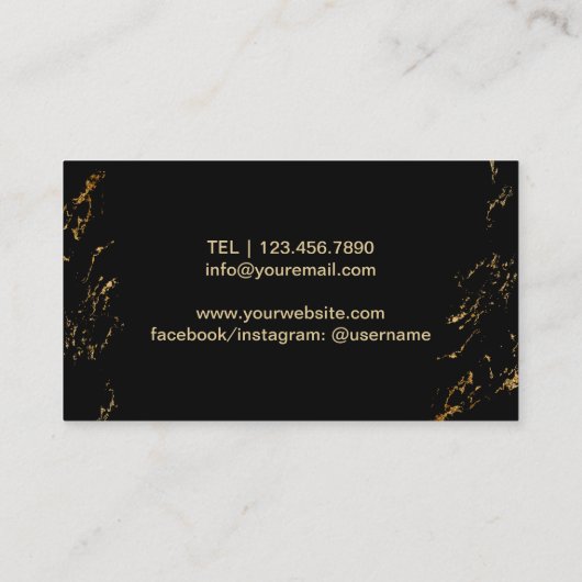 Yoga Instructor Lotus Flower Mandala Black & Gold 名刺 (裏面)