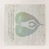 Yoga Instructor Meditation Pose Bodhi Leaf Quotes ジグソーパズル (横)