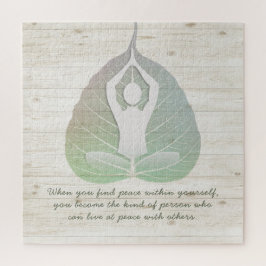 Yoga Instructor Meditation Pose Bodhi Leaf Quotes ジグソーパズル