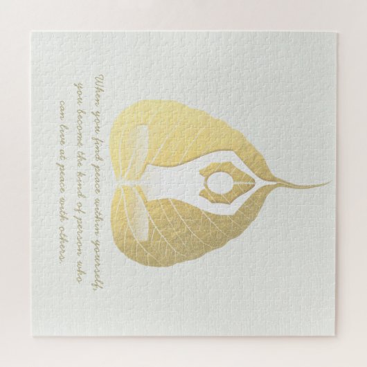 Yoga Instructor Meditation Pose Bodhi Leaf Quotes  ジグソーパズル (横)