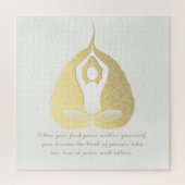 Yoga Instructor Meditation Pose Bodhi Leaf Quotes  ジグソーパズル (縦)