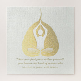 Yoga Instructor Meditation Pose Bodhi Leaf Quotes  ジグソーパズル
