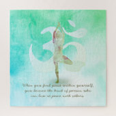 YOGA Instructor Meditation Tree Pose Om Sign Quote ジグソーパズル (縦)