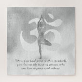 YOGA Instructor Meditation Tree Pose Om Sign Quote ジグソーパズル (縦)
