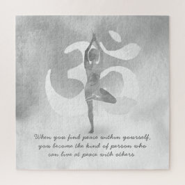 YOGA Instructor Meditation Tree Pose Om Sign Quote ジグソーパズル
