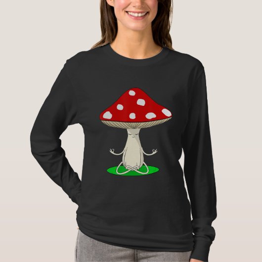 Yoga Instructor Mushroom Collector Mycology Fitnes Tシャツ (正面)