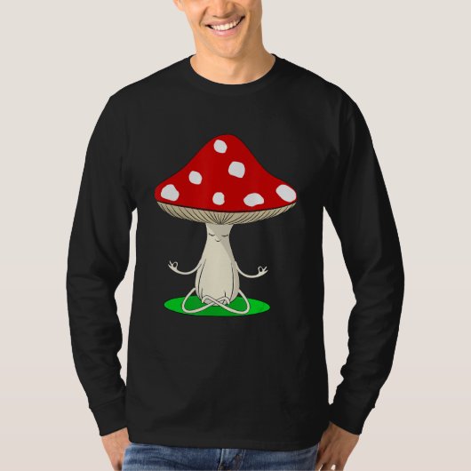 Yoga Instructor Mushroom Collector Mycology Fitnes Tシャツ (正面)
