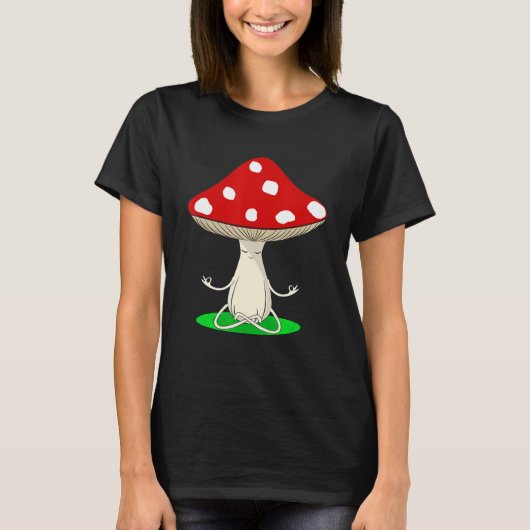 Yoga Instructor Mushroom Collector Mycology Fitnes Tシャツ (正面)