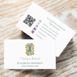 Yoga Instructor pose green retro slogan 名刺