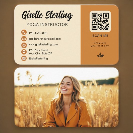 Yoga Instructor QR Code Photo 名刺