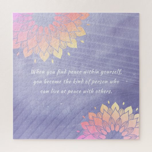 Yoga Instructor Rose Gold Mandala Quotes ジグソーパズル (縦)